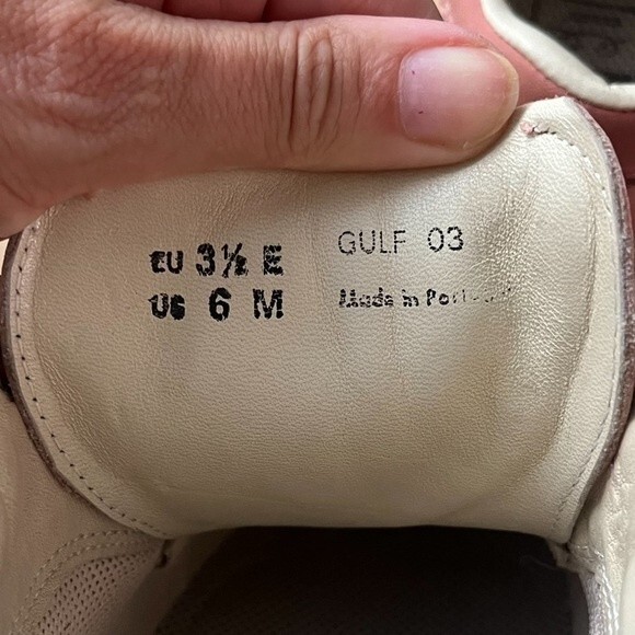 Bally Gulf 03 Leather Golf Laced Sneaker Shoes in Salmon Pink and White 6M - Picture 12 of 14